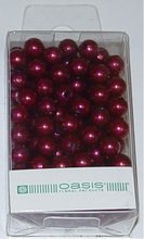 Oasis dekorační perly 8mm 144 ks tmavě červené