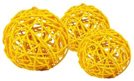 Vánoční Dekorace Lata Ball žlutý 4 cm 4 kusy