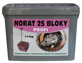 Rodenticid Pelgar Norat 25 bloky WAX BLOCK 100 g s drtkem 10 kg
